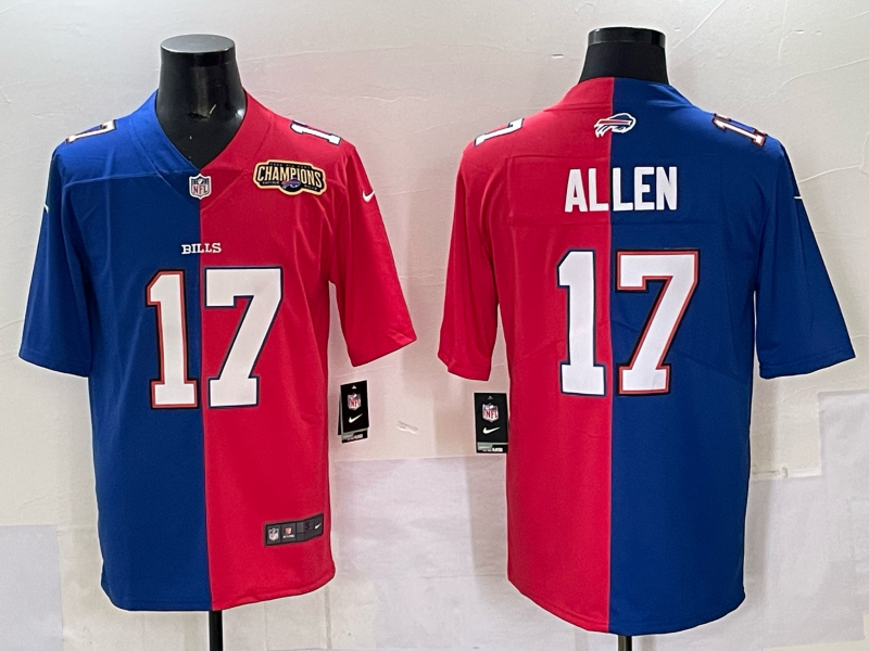 Men Buffalo Bills 17 Allen red blue Nike 2025 Limited NFL Jersey style 003